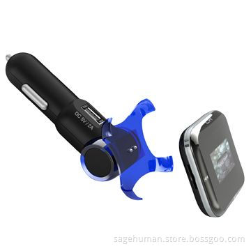 Detachable FM Transmitter with FM Radio/MP3 Player, Car Charger, Built-in Flash Memory